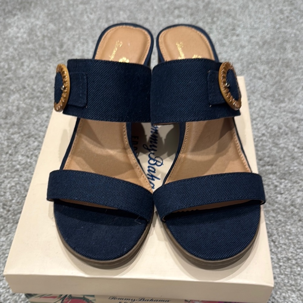 Tommy Bahama Blue Mules with Sophisticated Design